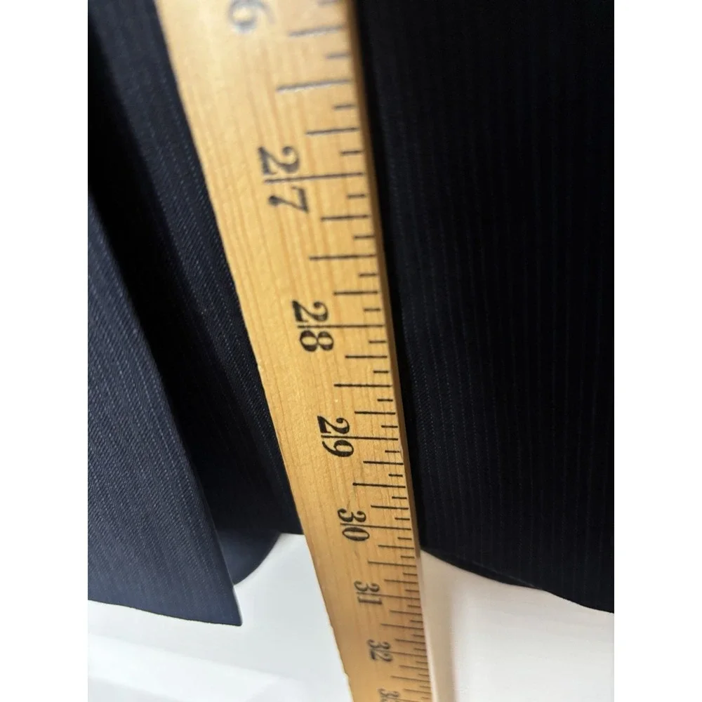Jos A Bank Mens 40R Suit Jacket 2 Button Black Pinstripe Wool Blazer Sport Coat